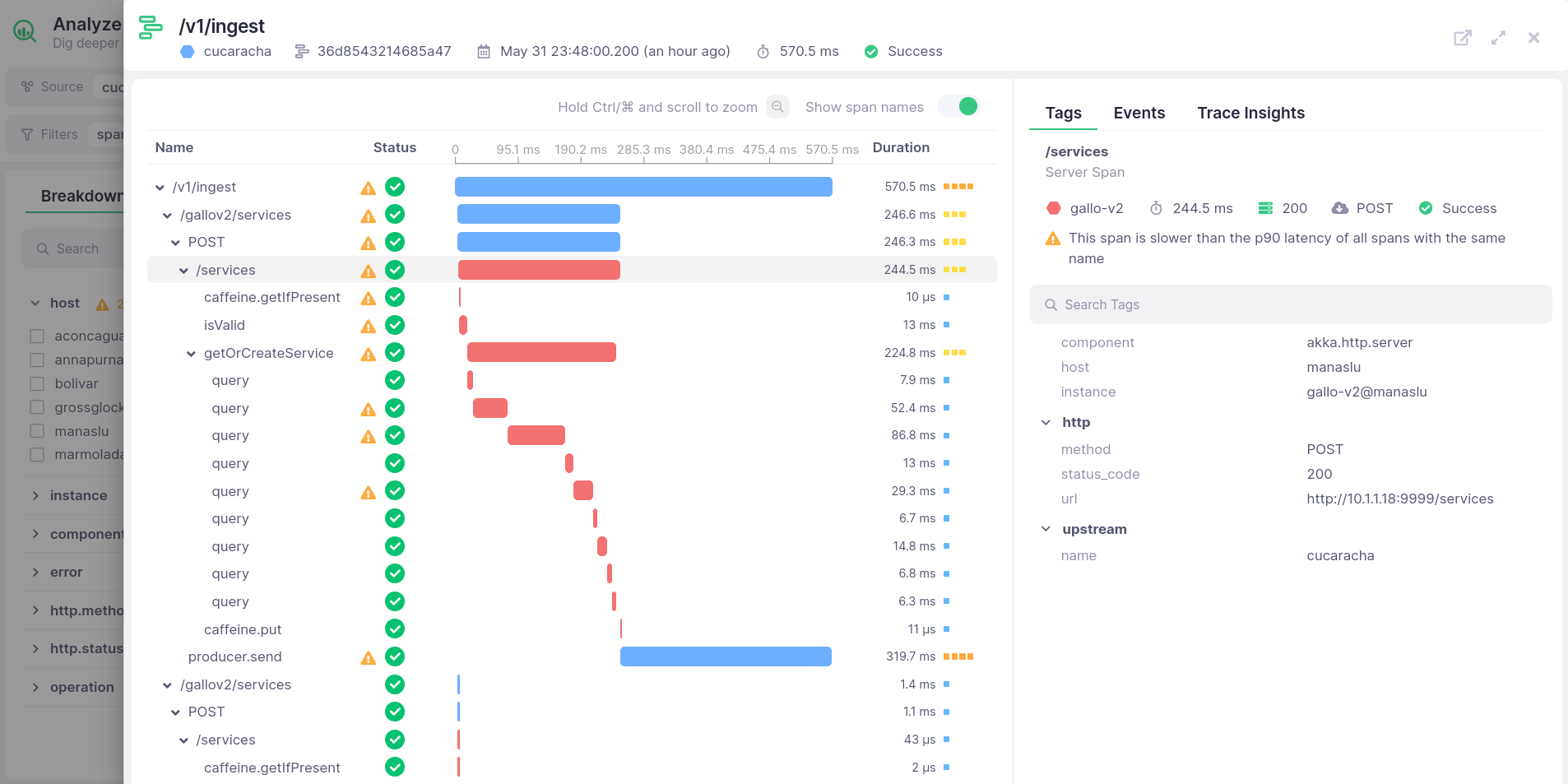 Visualize end-to-end traces in Kamon APM